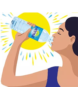 picture with the woman drinking Hépar® water