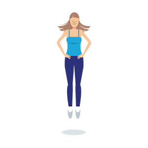 illustration stylisée d'une femme faisant des exercices de cardio